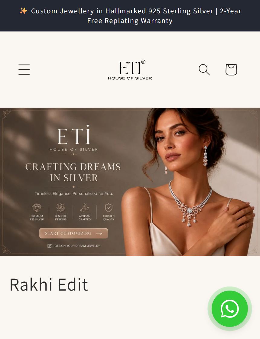 Eti House of Silver storefront running the beyondRegular widget