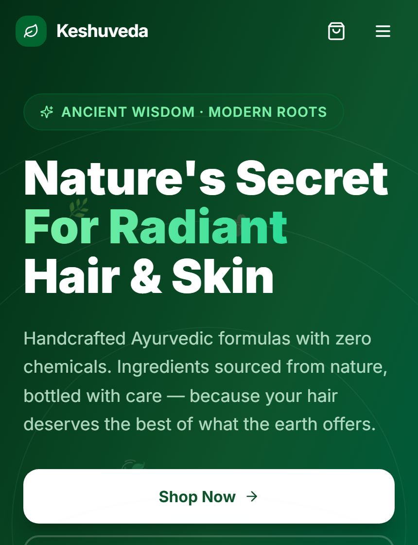 Keshuveda storefront running the beyondRegular widget