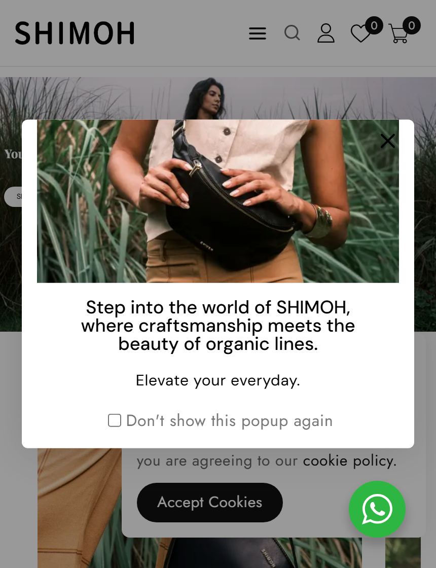 Shimoh storefront running the beyondRegular widget
