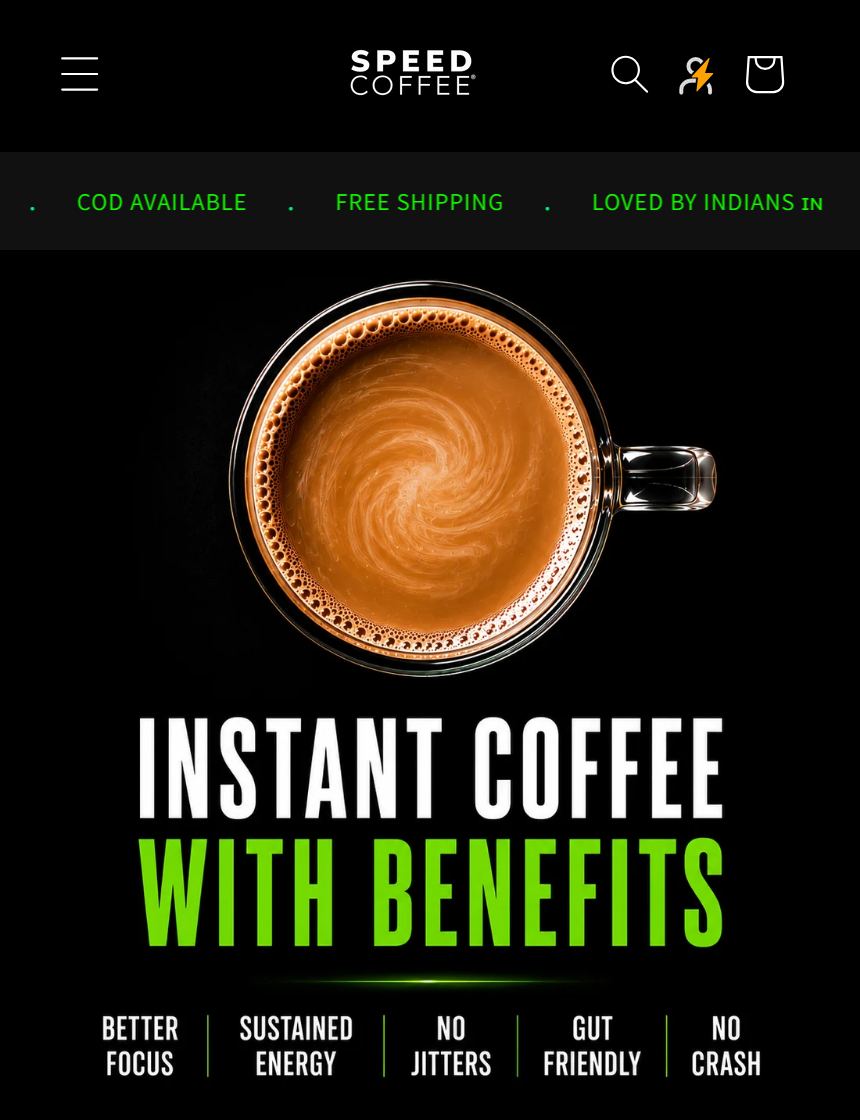 Speed Coffee storefront running the beyondRegular widget