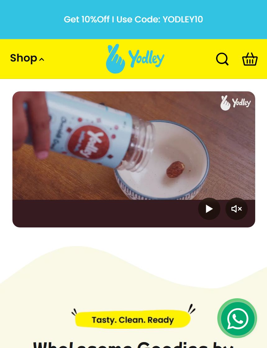 Yodley storefront running the beyondRegular widget